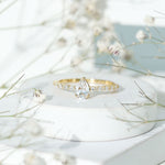 Pear Shape Lab Grown Diamond Solitaire Promise Ring with Side Stones