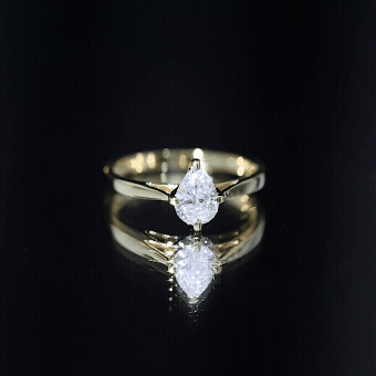 Solitaire Lab Grown Diamond Teardrop Engagement Ring