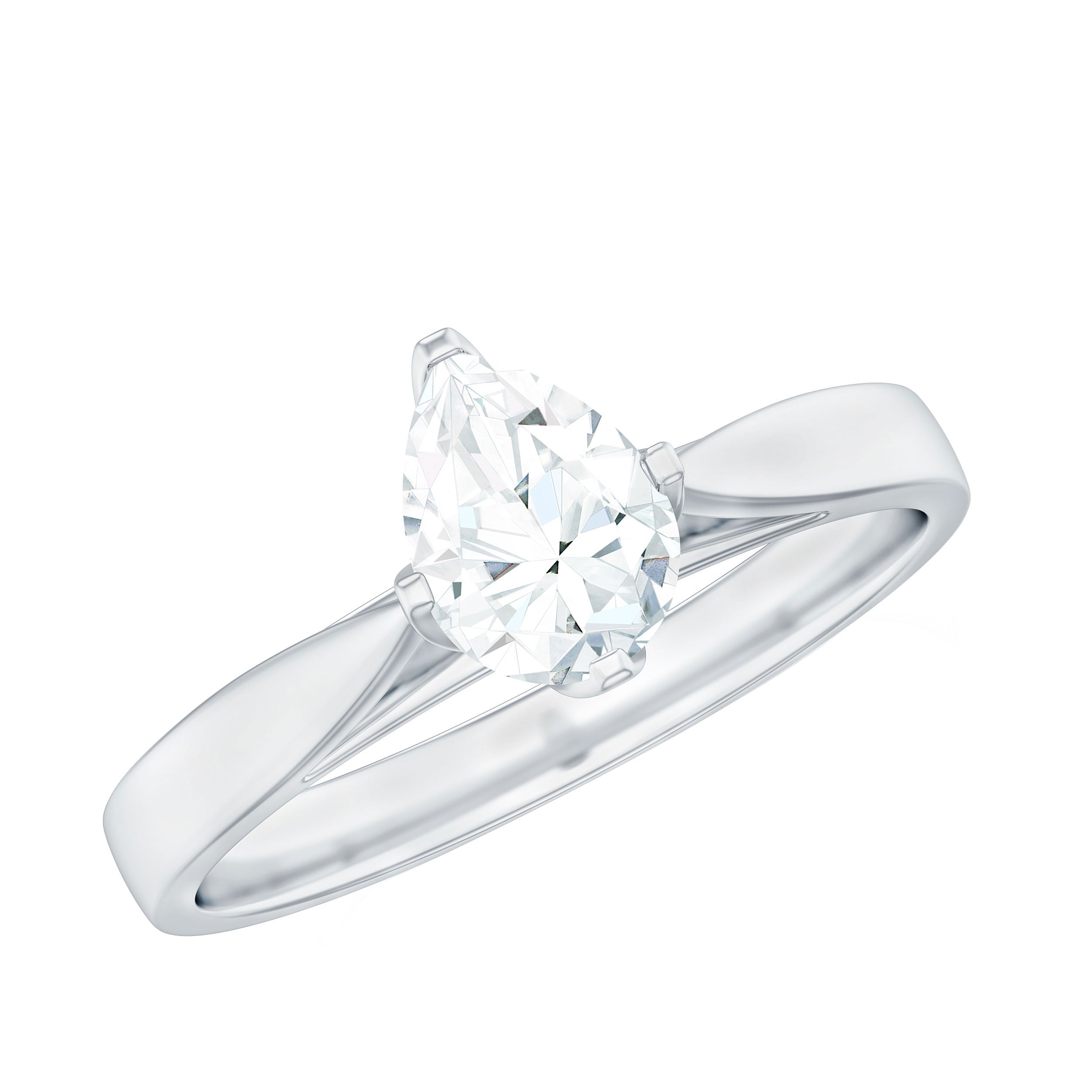 Solitaire Lab Grown Diamond Teardrop Engagement Ring