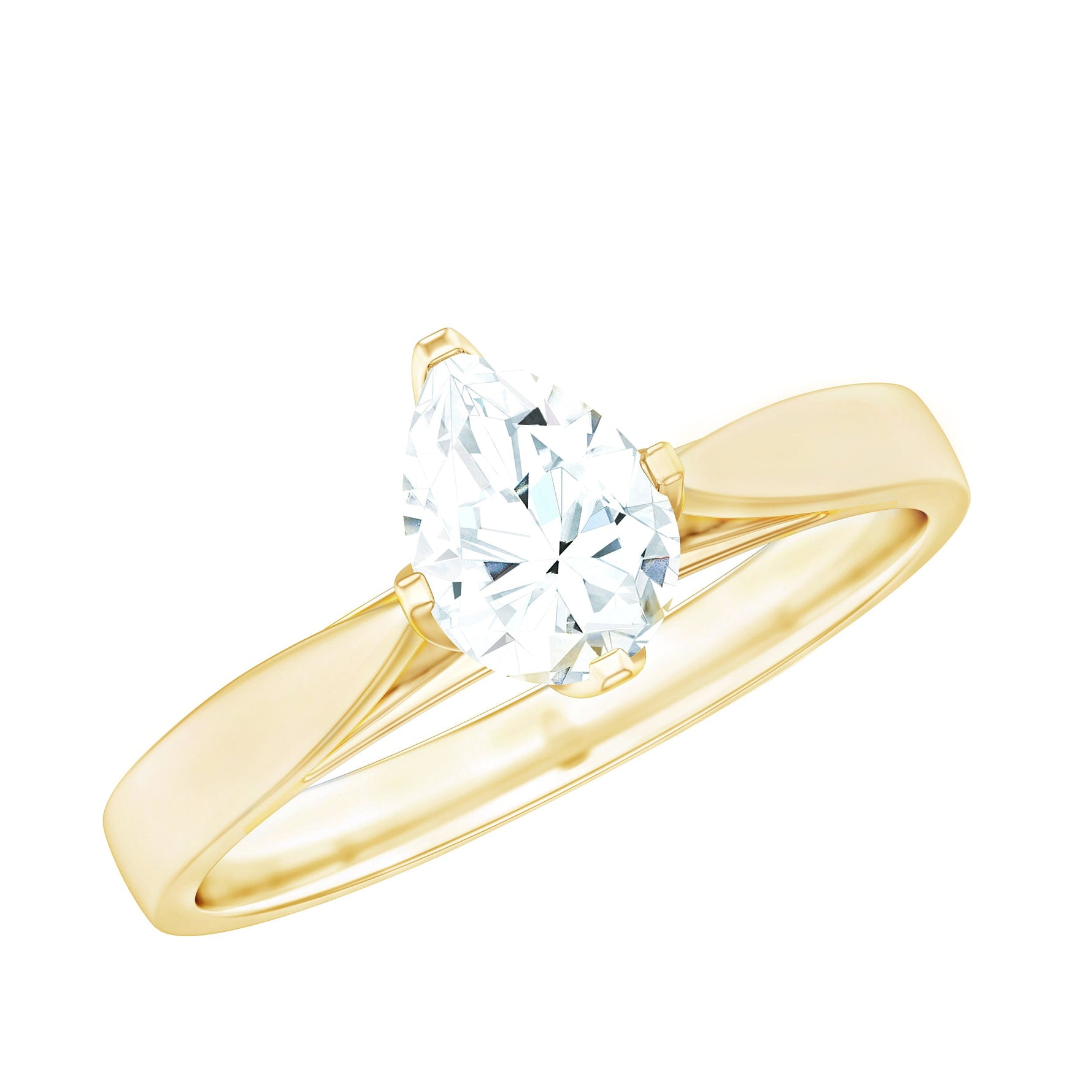 Solitaire Lab Grown Diamond Teardrop Engagement Ring