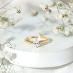 Solitaire Lab Grown Diamond Teardrop Engagement Ring