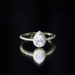 Classic Lab Grown Diamond Pear Engagement Ring with Halo