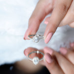 Classic Lab Grown Diamond Pear Engagement Ring with Halo