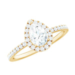 Classic Lab Grown Diamond Pear Engagement Ring with Halo