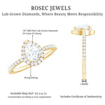 Classic Lab Grown Diamond Pear Engagement Ring with Halo