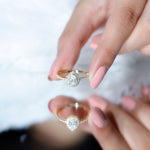 Classic Lab Grown Diamond Pear Engagement Ring with Halo