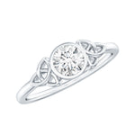 Bezel Set Lab Grown Diamond Knot Promise Ring