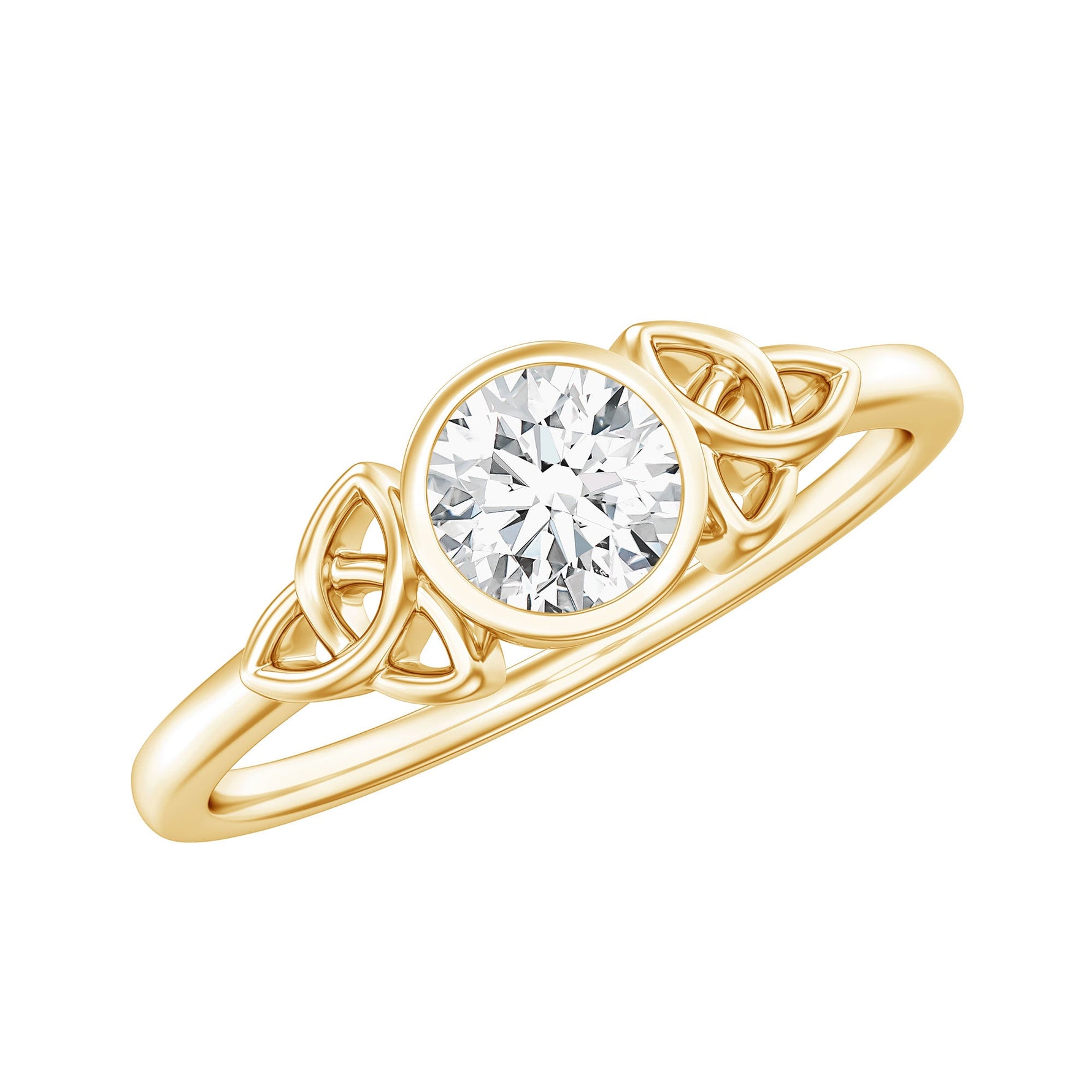 Bezel Set Lab Grown Diamond Knot Promise Ring