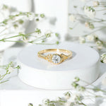 Bezel Set Lab Grown Diamond Knot Promise Ring