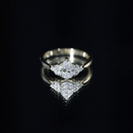 Pear Cut Lab Grown Diamond Trio Engagement Ring