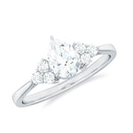 Pear Cut Lab Grown Diamond Trio Engagement Ring