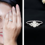 Pear Cut Lab Grown Diamond Trio Engagement Ring