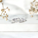 Pear Cut Lab Grown Diamond Trio Engagement Ring