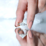 Pear Cut Lab Grown Diamond Trio Engagement Ring