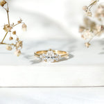 Pear Cut Lab Grown Diamond Trio Engagement Ring