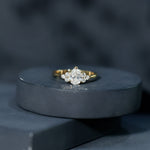 Pear Cut Lab Grown Diamond Trio Engagement Ring
