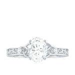 Antique Style Oval Shape Lab Grown Diamond Solitaire Celtic Knot Ring