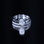 Oval Shape Solitaire Lab Grown Diamond Bridal Ring Set