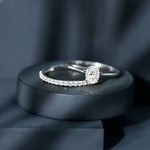 Oval Shape Solitaire Lab Grown Diamond Bridal Ring Set