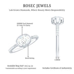 Oval Lab Grown Diamond Solitaire Engagement Ring in Bezel Setting