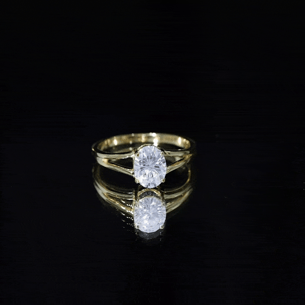 Oval Lab Grown Diamond Solitaire Ring in Split Shank
