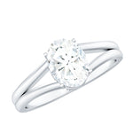Oval Lab Grown Diamond Solitaire Ring in Split Shank