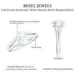 Oval Lab Grown Diamond Solitaire Ring in Split Shank
