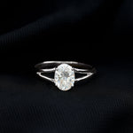 Oval Lab Grown Diamond Solitaire Ring in Split Shank