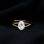 Oval Lab Grown Diamond Solitaire Ring in Split Shank