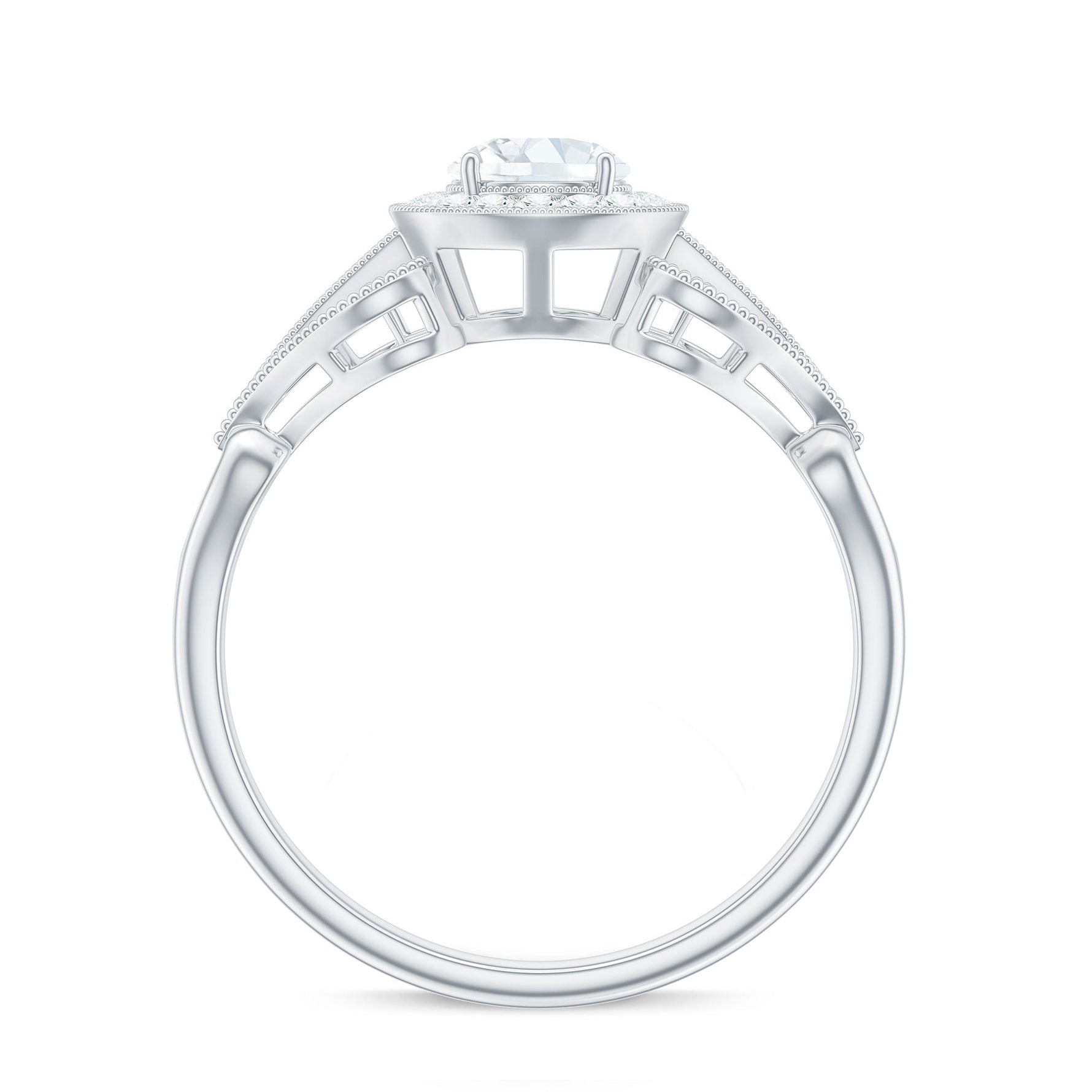Vintage Inspired Engagement Ring with Lab Grown Diamond
