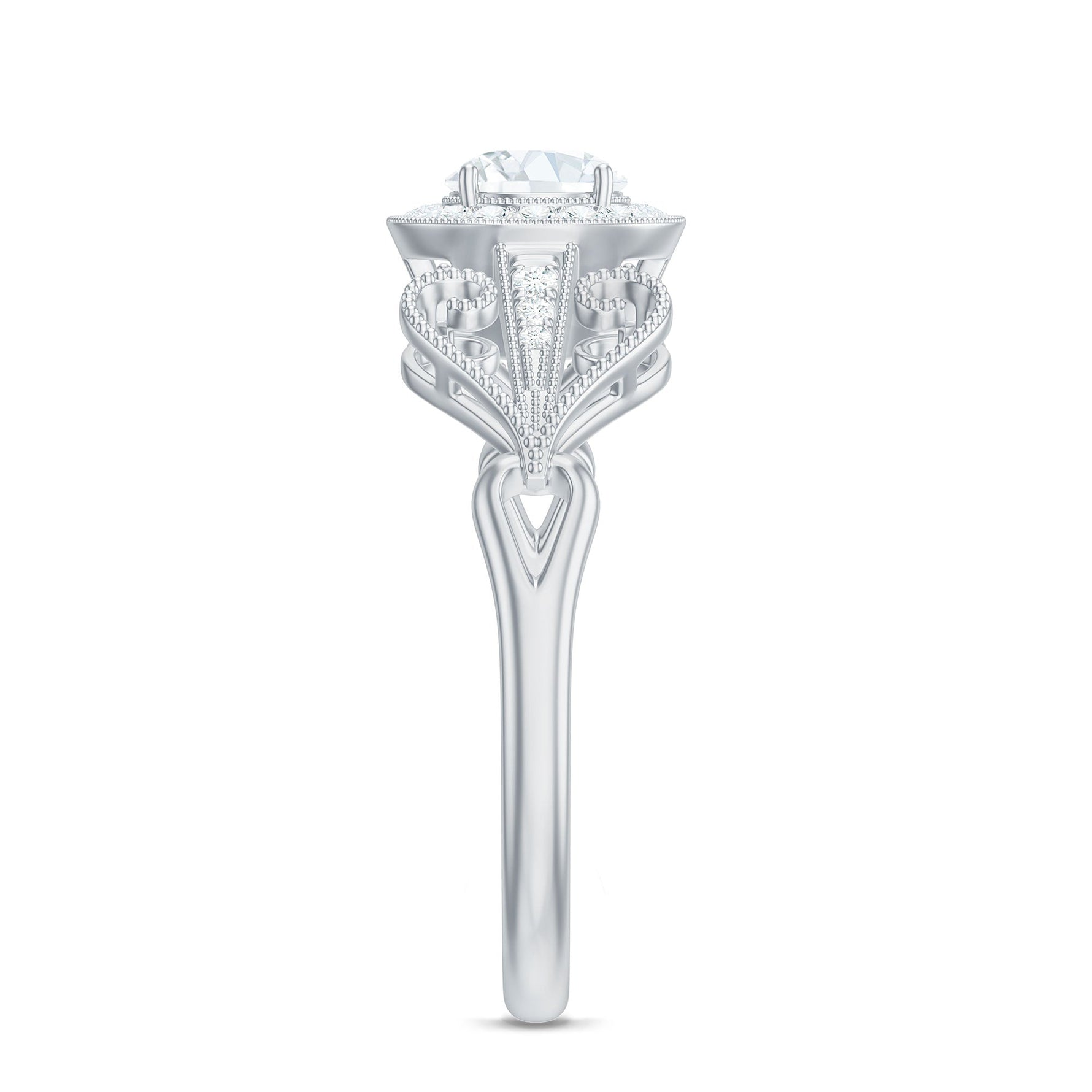 Vintage Inspired Engagement Ring with Lab Grown Diamond