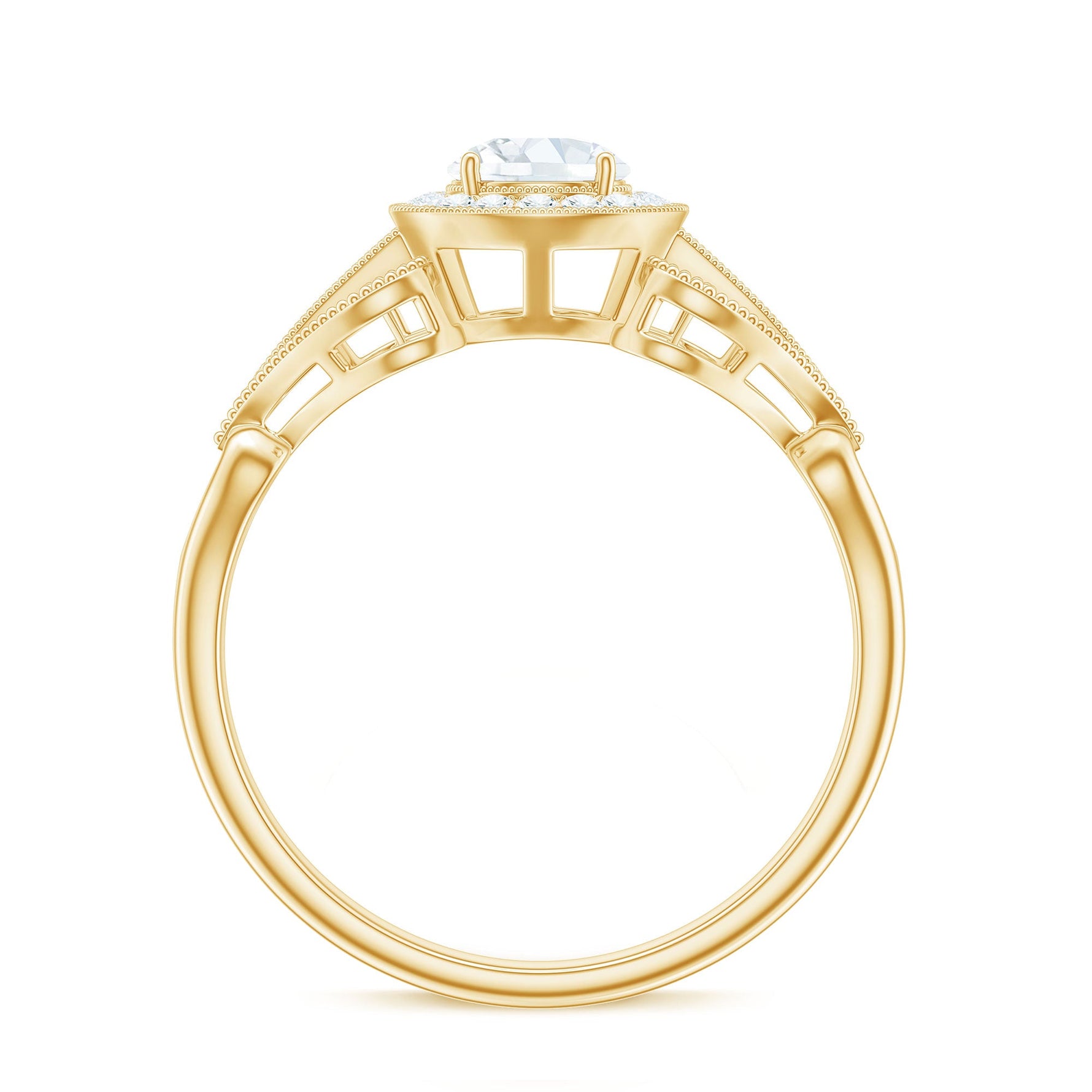 Vintage Inspired Engagement Ring with Lab Grown Diamond