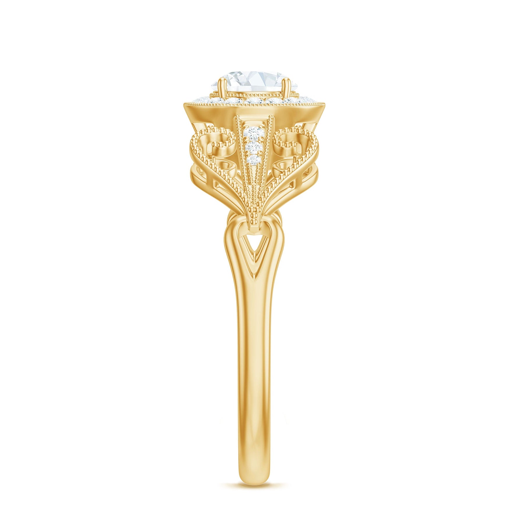 Vintage Inspired Engagement Ring with Lab Grown Diamond