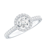 5MM Lab Grown Diamond Engagement Ring with Halo