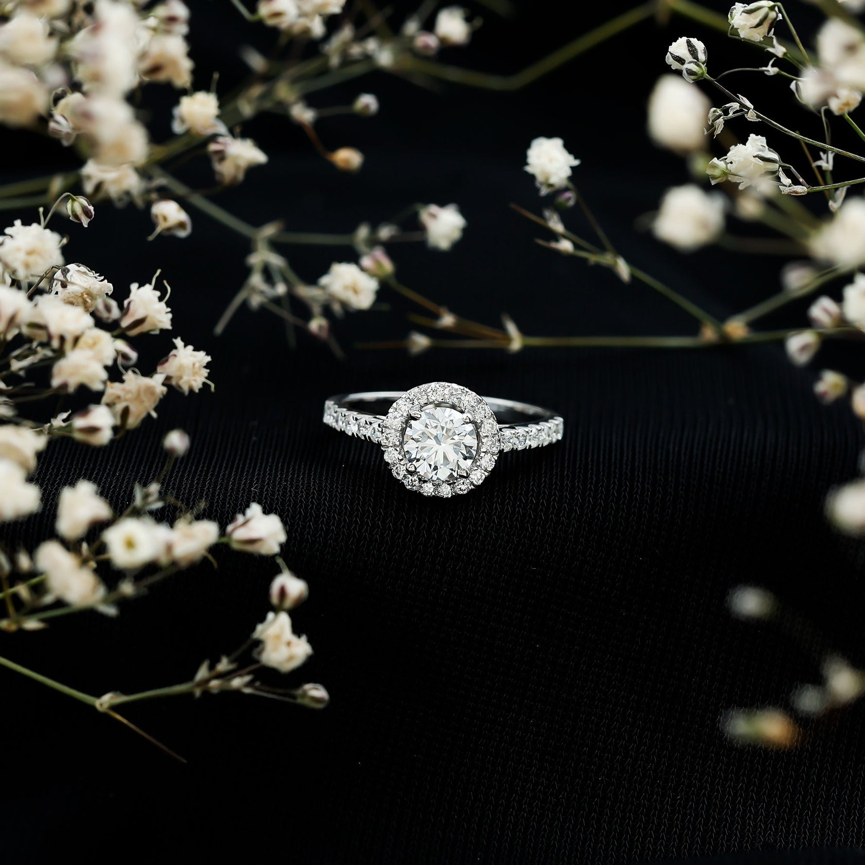 5MM Lab Grown Diamond Engagement Ring with Halo