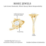 Lab Grown Diamond Nature Inspired Floral Bypass Ring