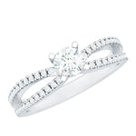 Solitaire Lab Grown Diamond Split Shank Engagement Ring