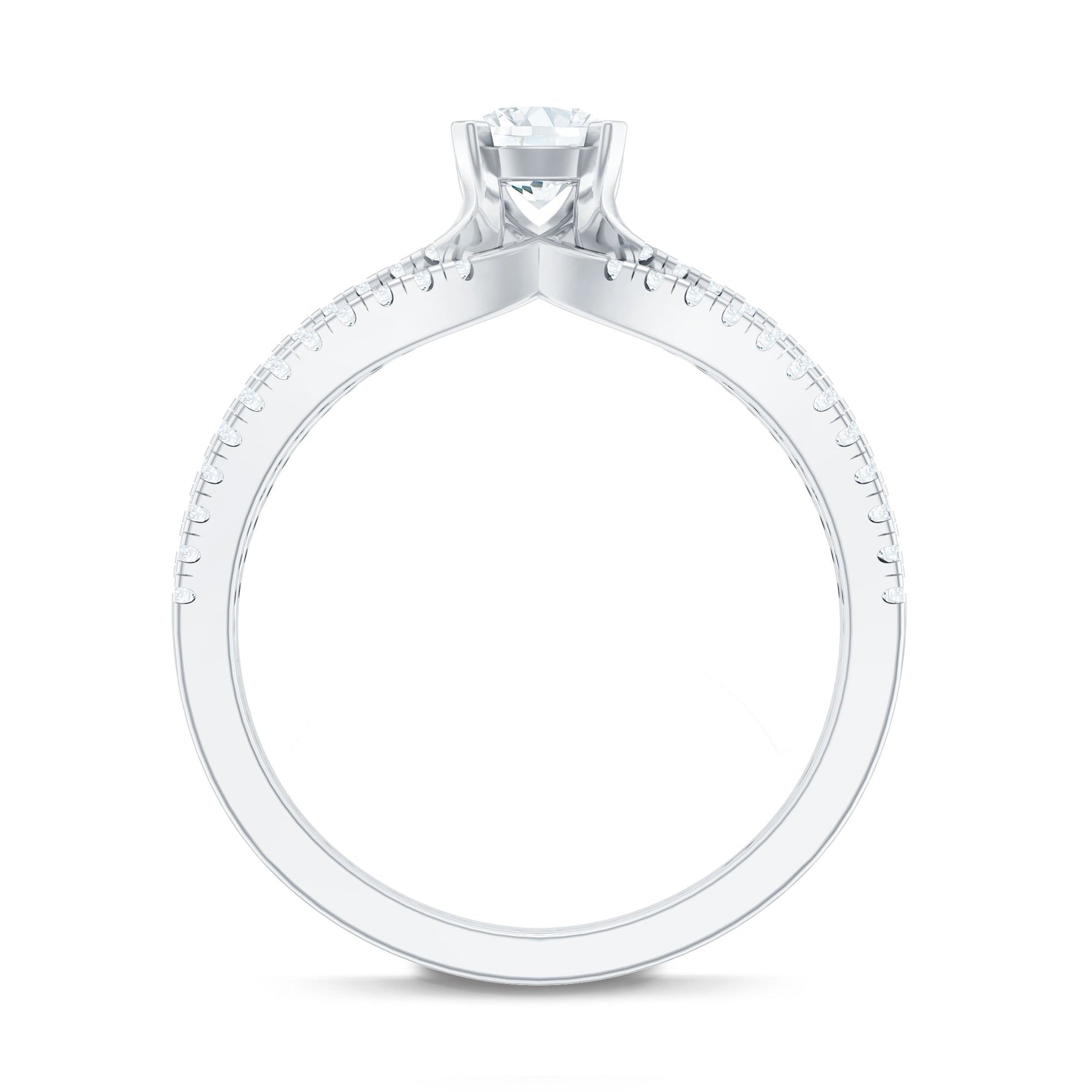 Solitaire Lab Grown Diamond Split Shank Engagement Ring