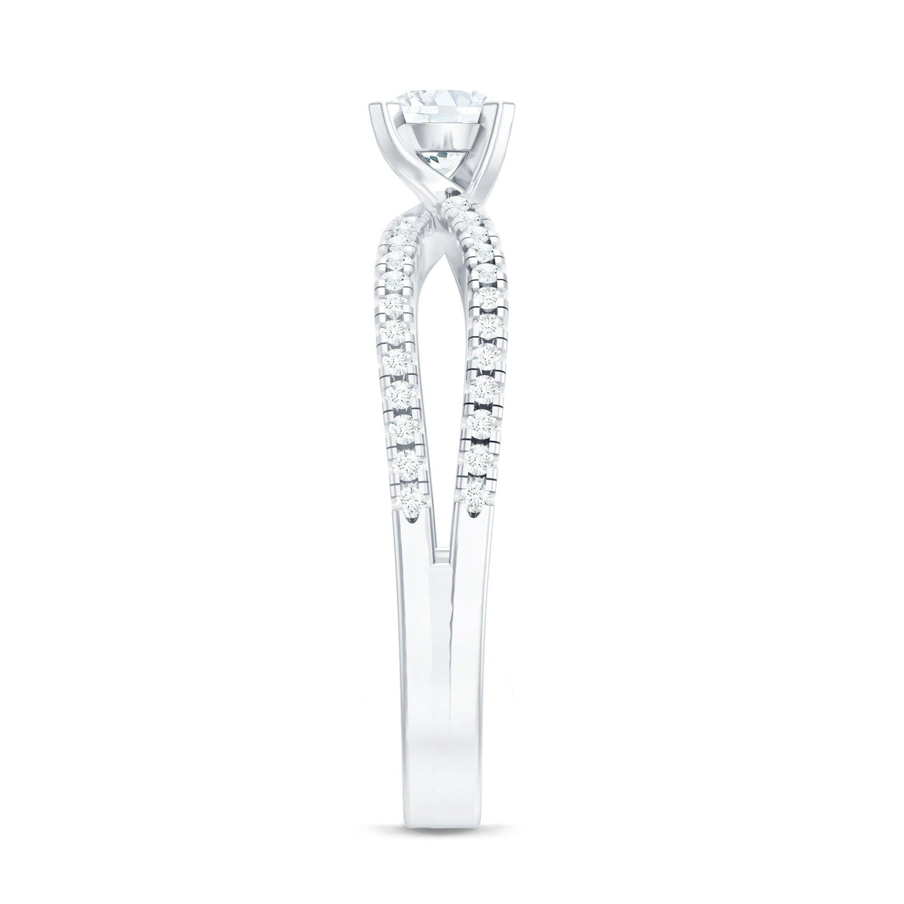 Solitaire Lab Grown Diamond Split Shank Engagement Ring