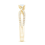 Solitaire Lab Grown Diamond Split Shank Engagement Ring