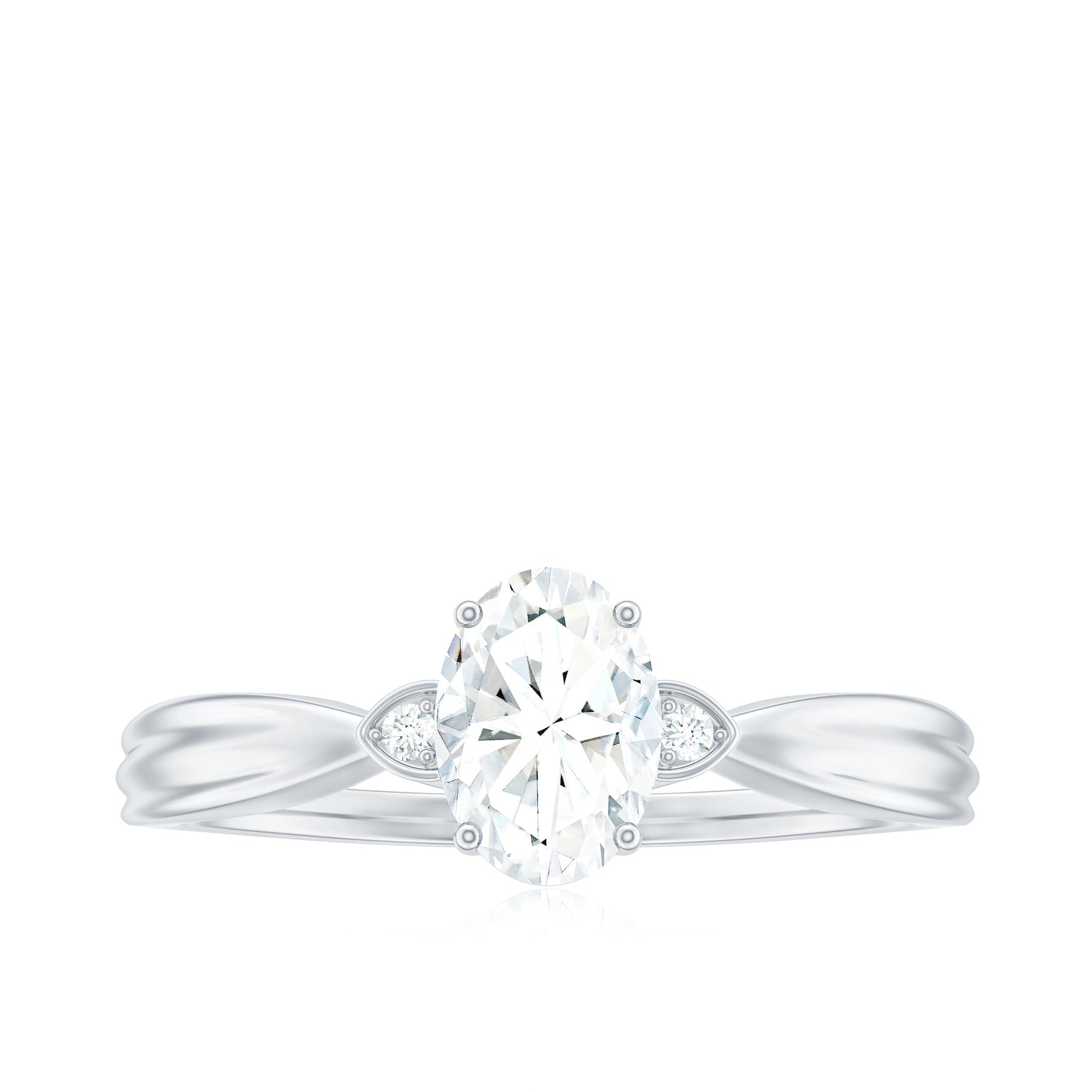 Oval Lab Grown Diamond Simple Solitaire Ring