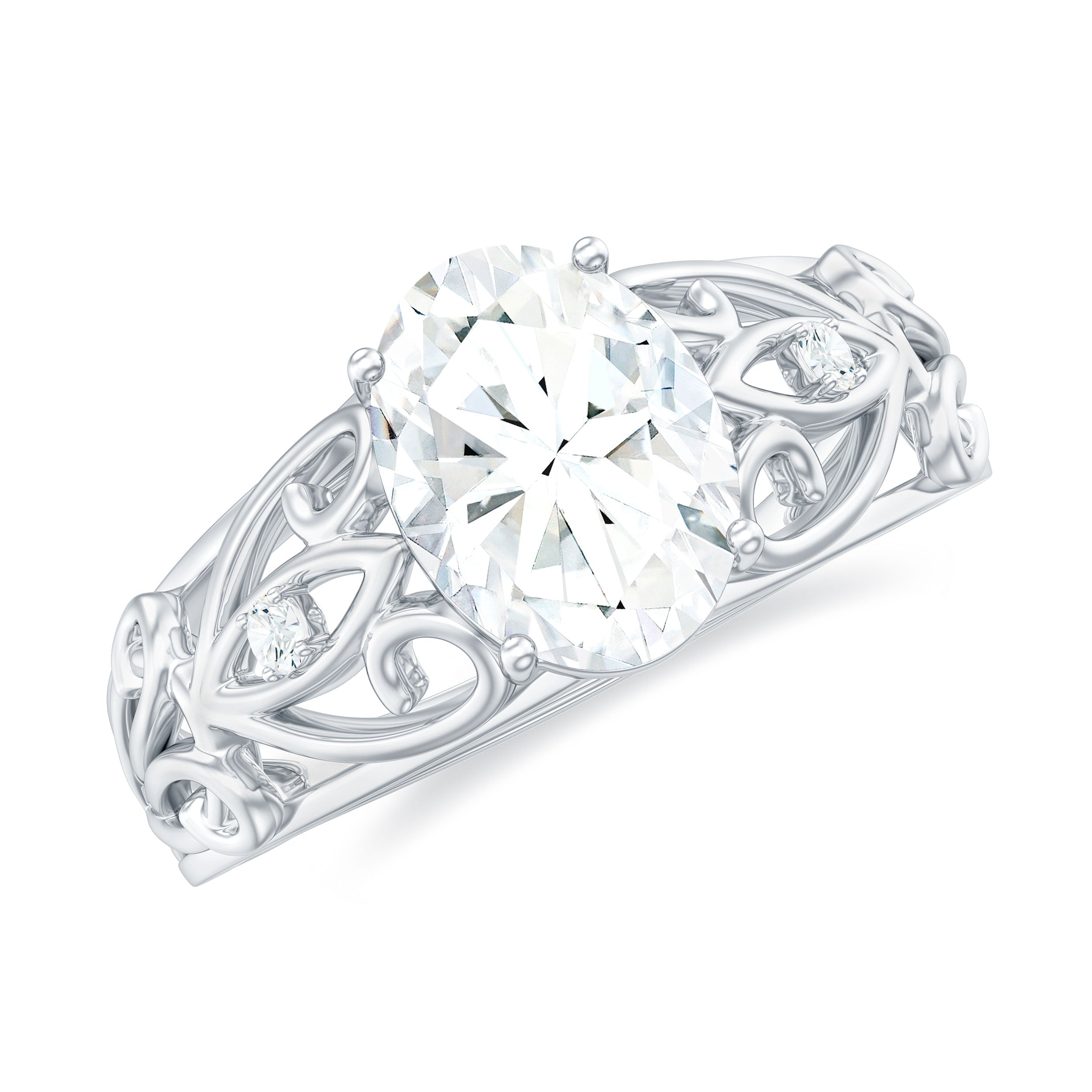 Antique Style Lab Grown Diamond Solitaire Engagement Ring