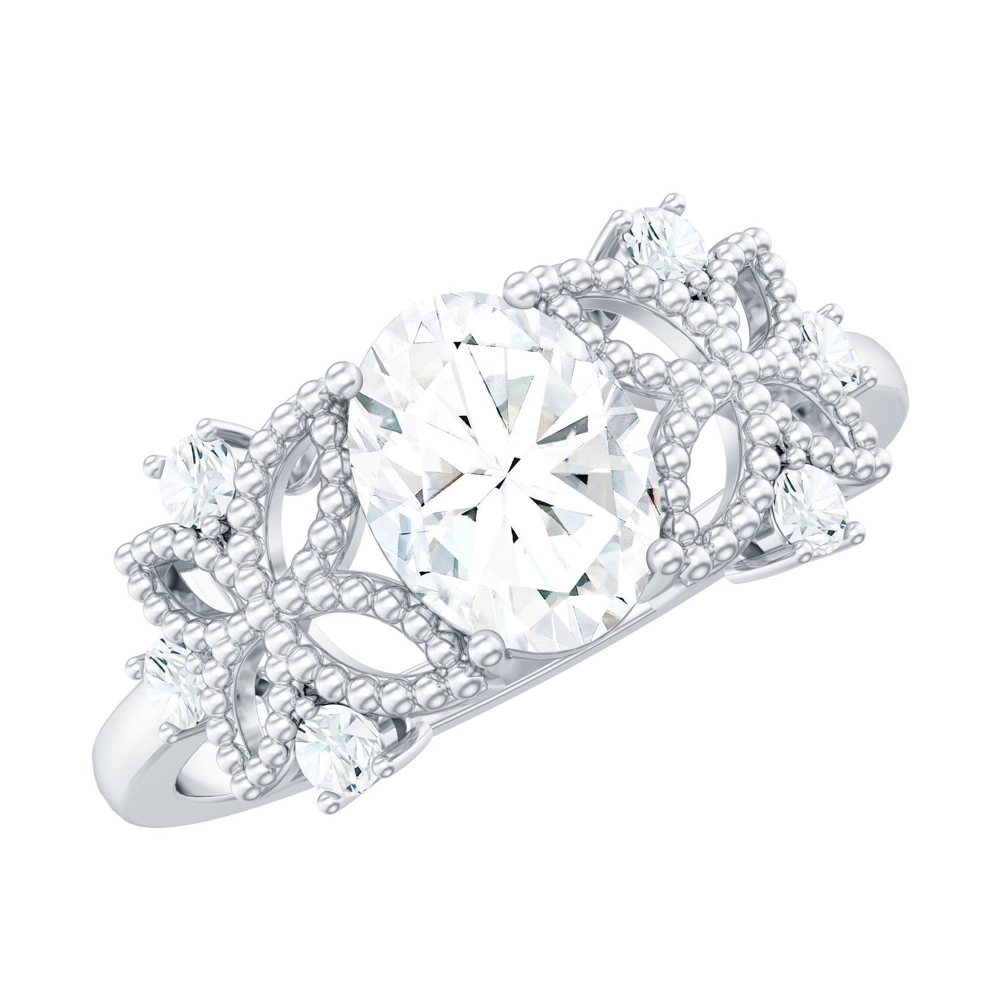 Nature Inspired Lab Grown Diamond Solitaire Engagement Ring