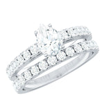 Minimal Pear Shape Lab Grown Diamond Wedding Ring Set