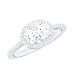 Oval Shape Lab Grown Diamond Engagement Ring with Halo
