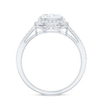 Oval Shape Lab Grown Diamond Engagement Ring with Halo