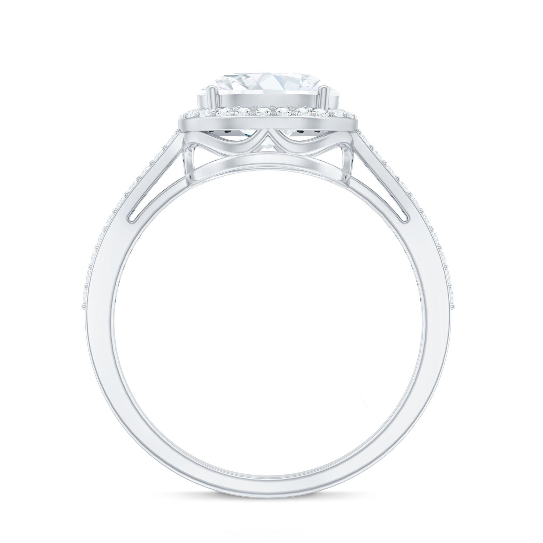 Oval Shape Lab Grown Diamond Engagement Ring with Halo