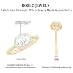 Oval Shape Lab Grown Diamond Engagement Ring with Halo