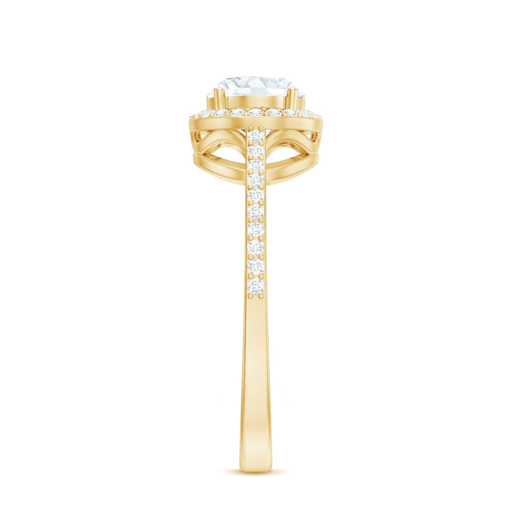 Oval Shape Lab Grown Diamond Engagement Ring with Halo