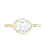 Oval Shape Lab Grown Diamond Engagement Ring with Halo